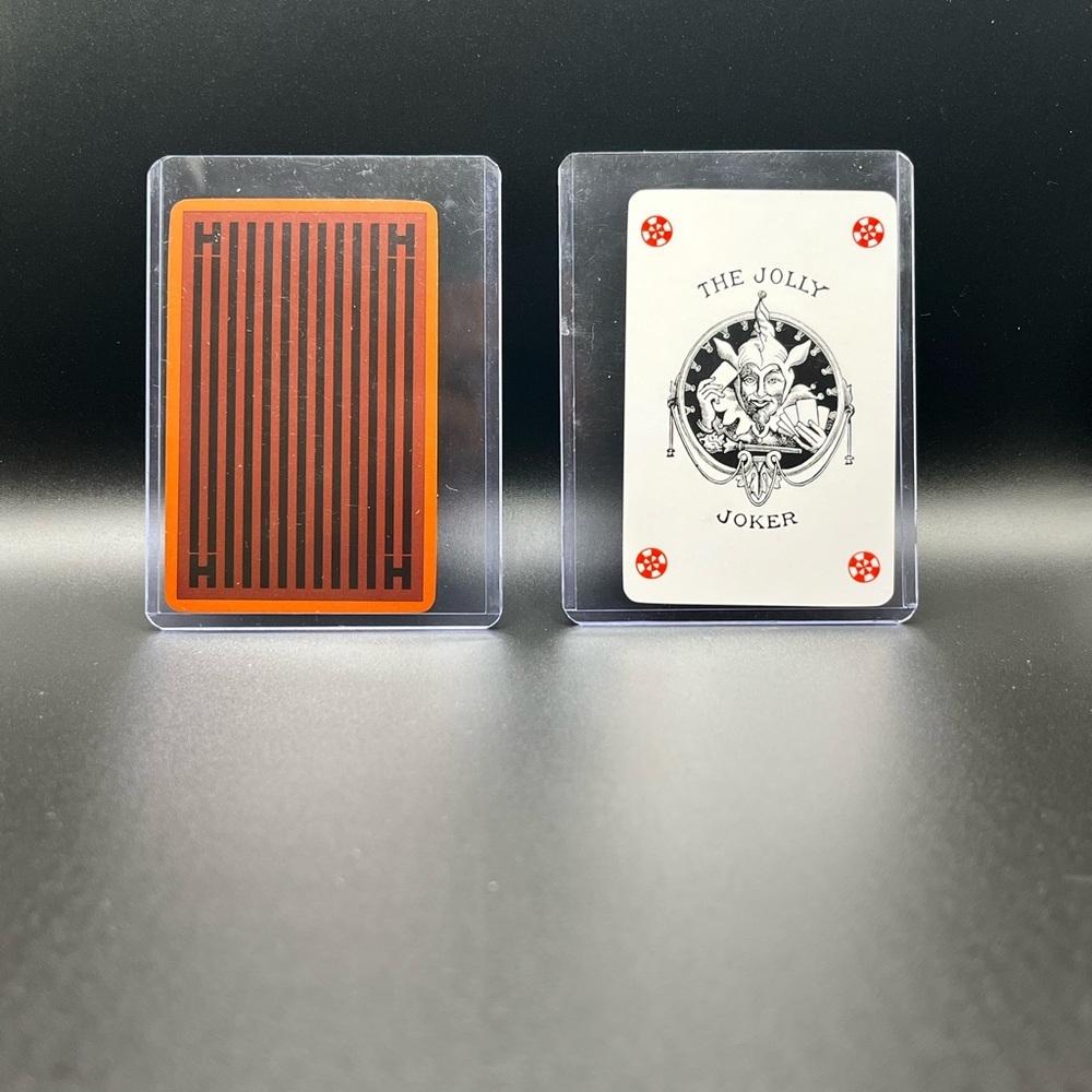Rare Hermes Orange & Black The Jolly Joker Playing Card In Protective Sleeve